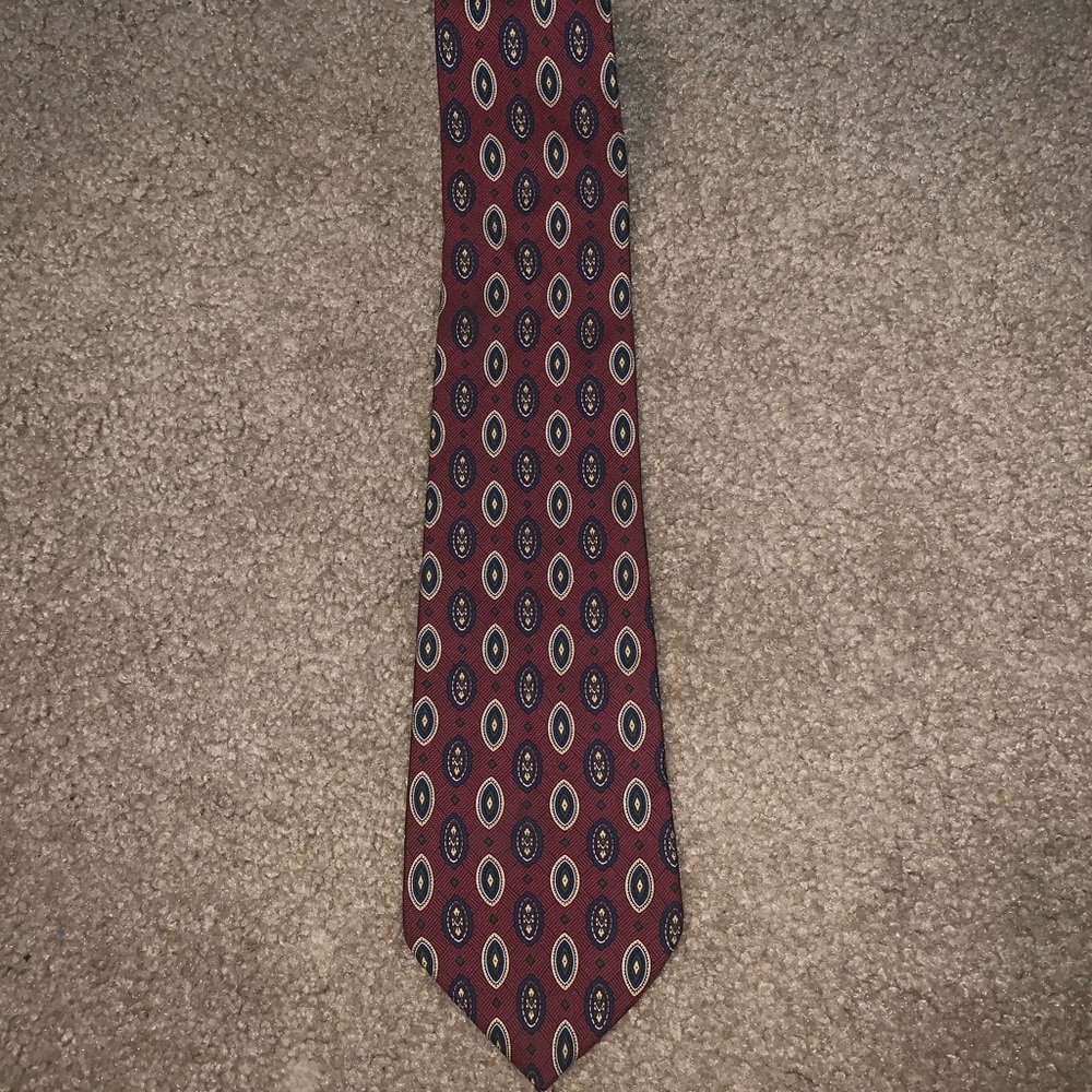 Vintage Tommy Hilfiger Tie Burgundy and Blue